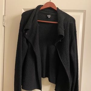 Eileen Fisher Black Wool Cowl Neck Jacket. Size Medium